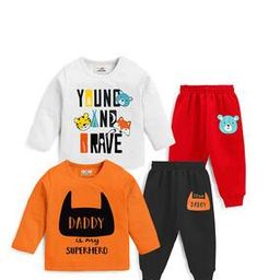 Set of 2 Graphic Print T-Shirts with Pants-24