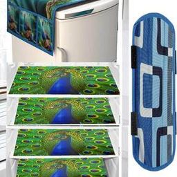  Stylish Fridge Cover with Fridge Mat Set-image-20