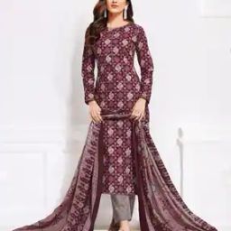 Women Floral Print 3-Piece Unstitch Dress Material-image-79