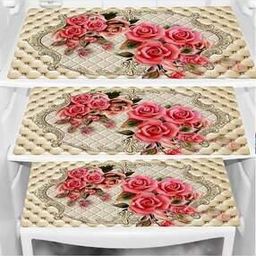 Pack Of 3 Floral Print Fridge Cover with Fridge Mats-28