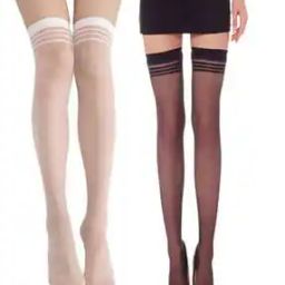 Women Pack of 2 Knee-High Stockings with Ribbed Hem-image-92