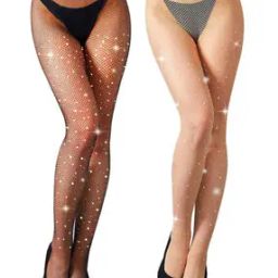 Women Pack of 2 High-Rise Fishnet Stockings with Elasticated Waistband-image-86