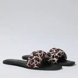 fyre rose Animal Print Slip-On Sandals-picture-1