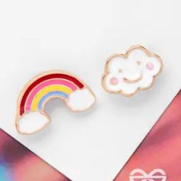 Women Fluffy Rainbow Stud Earrings-33