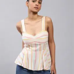 Striped Peplum Top-image-2