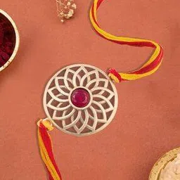 Women Metal Tie-Up Rakhi with Roli & Chawal-image-61