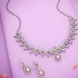 Women Set of 2 Stone-Studded Necklaces & Earrings Set-image-67