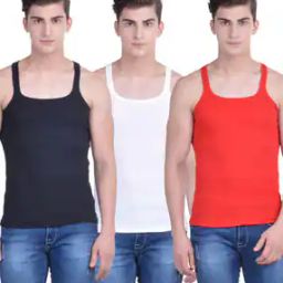 Pack of 3 Men Solid Combed Cotton Racerback Styled Gym Vest-picture-21