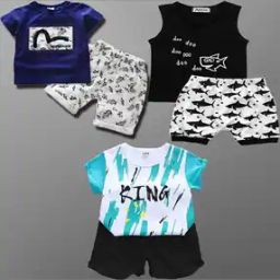 Pack of 3 Printed T-Shirts & Shorts Sets-21