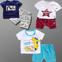 Pack of 3 Printed T-Shirts & Shorts Sets-21