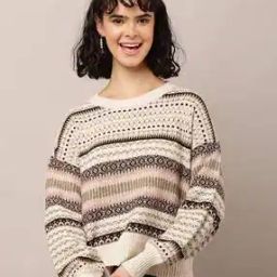 Women Printed Round-Neck Pullover-image-19