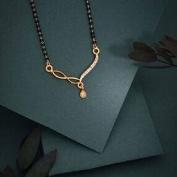 Women Gold Plated Stone Work Mangalsutra-image-8