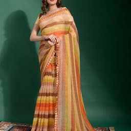 Leheriya Print Chiffon Saree-image-14