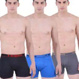 Pack of 3 Men Solid Combed Cotton Intrerlock Pocket Trunks-image-22