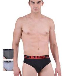 Pack of 3 Men Cotton Solid Double Pouch Support Brief-image-82