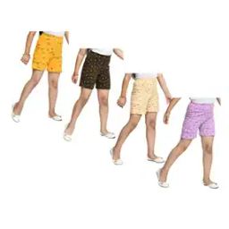 Pack of 4 Printed Shorts with Elasticated Waist-picture-45