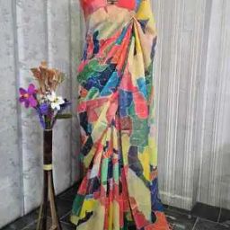 Women Abstract Print Saree-image-63