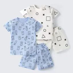 Boys Pack of 2 Graphic Print Shorts & T-Shirt Set-picture-33