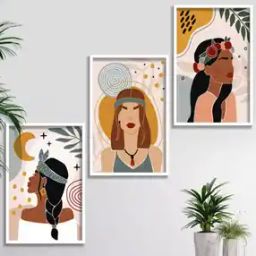 Set of 3 Boho Art Wall Paintings-23
