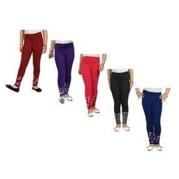 Pack of 5 Printed Leggings with Elasticated Waist-image-109