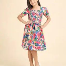 Girls Crepe Fit and Flare Dress-image-43