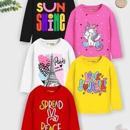 Pack of 5 Printed Round-Neck T-Shirts-picture-7