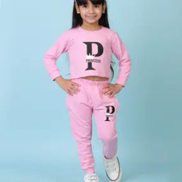 Girls Typographic Print Pants & Top Set-image-2