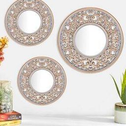 Set of 3 Textured Wall Mirrors-2