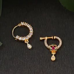 Set of 2 Stone-Studded Nose Pins-1