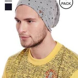 Pack of 3 Printed Beanie Caps-image-55