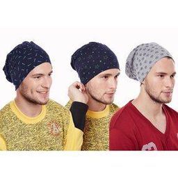 Pack of 3 Printed Beanie Caps-image-56