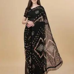 Bandhani Saree With Running Blouse Piece-image-5
