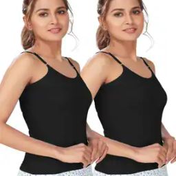Pack of 2 Round-Neck Camisoles-image-20