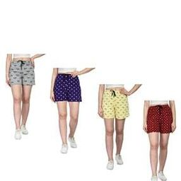 indiweaves Pack of 4 Printed Shorts with Drawstring Waist-picture-9