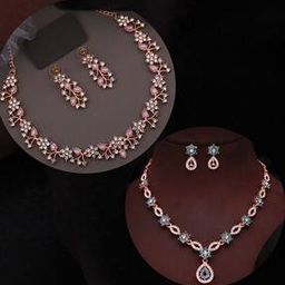 Women Fusion Necklace And Earrings Set-image-94