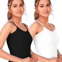 Pack of 2 Cotton Scoop-Neck Camisoles-image-96
