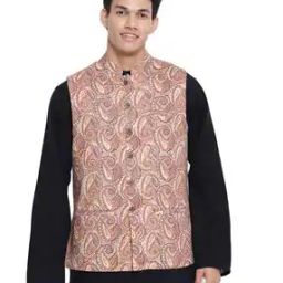Paisley Print Mandarin-Collar Nehru jacket-38