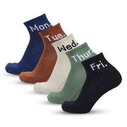Pack of 5 Men Typographic Print Ankle-Length Socks-picture-2