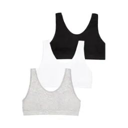 Pack of 3 Non-Wired Slip-On Sports Bras-image-9