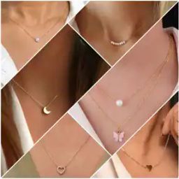 Set of 6 Women Gold-Plated Necklaces-image-71