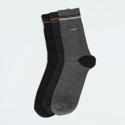 Men Pack of 3 Mid-Calf Length Socks with Ribbed Hem-image-1