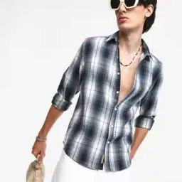 Men Checked Regular Fit Shirt with Spread Collar-image-33