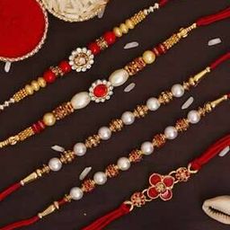 Set of 5 Stone-Studded Rakhis-image-85