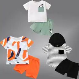 Boys Pack of 3 Shorts & T-Shirt Set-image-117