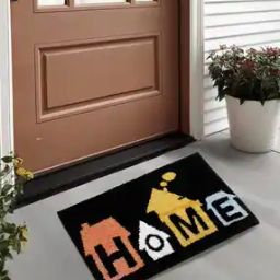 Typographic Print Anti-Skid Rectangular Door Mat 23" x 15"-16