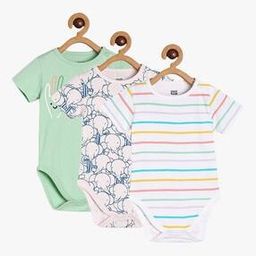 Boys Pack of 3 Printed Cotton Bodysuits-image-91