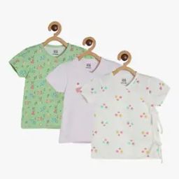 Infants Pack of 3 Printed Cotton Jhablas-image-77