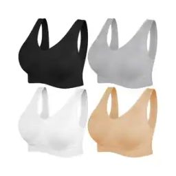 Women Pack of 4 Slip-On Sports Bras-image-26