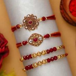 Set of 4 Stone-Studded Rakhis-27