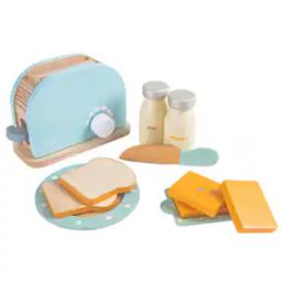 Wooden Bread Pop-up Toaster Blue Color-50